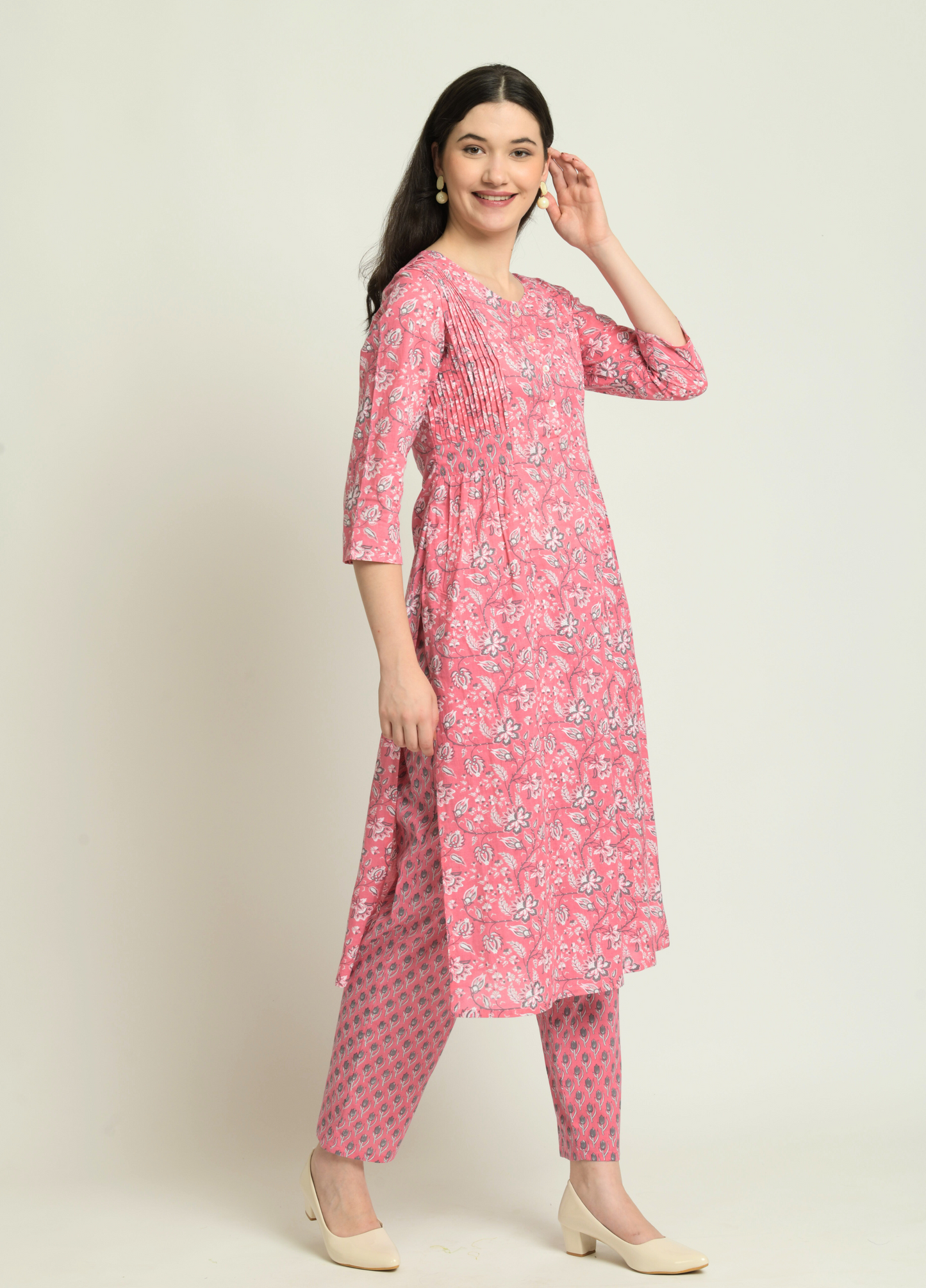 WOMEN'S COTTON KURTA PYJAMA DUPATTA SET