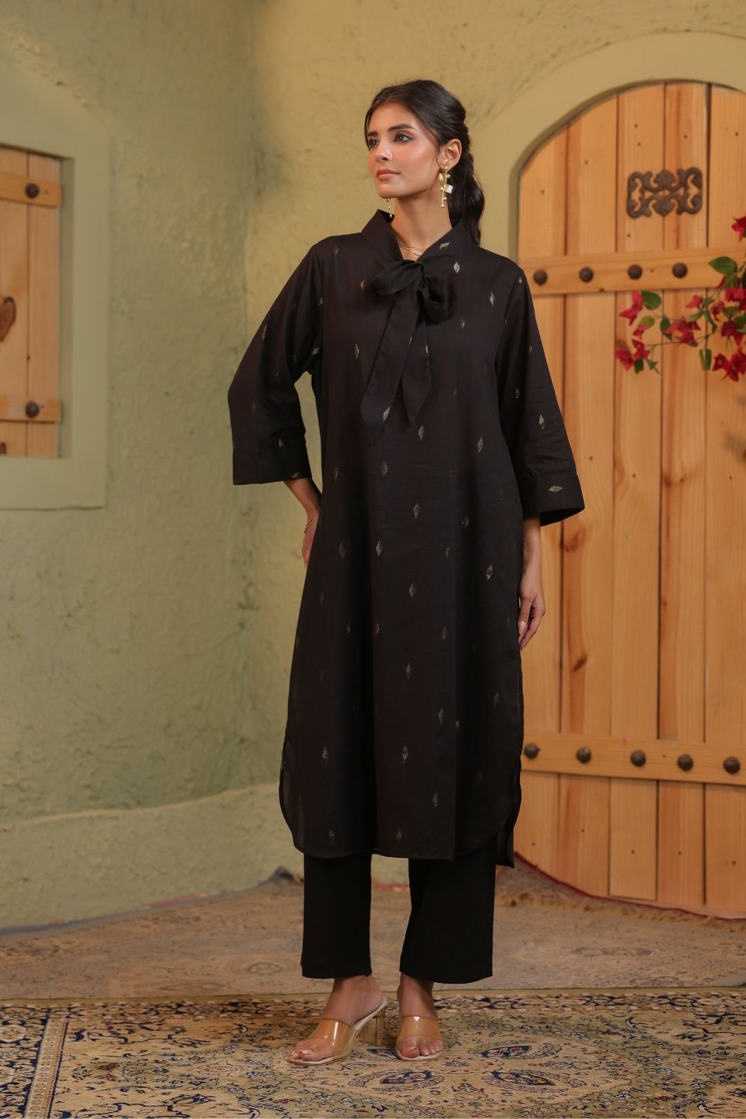 Kurta Set in Cotton Lurex for Women