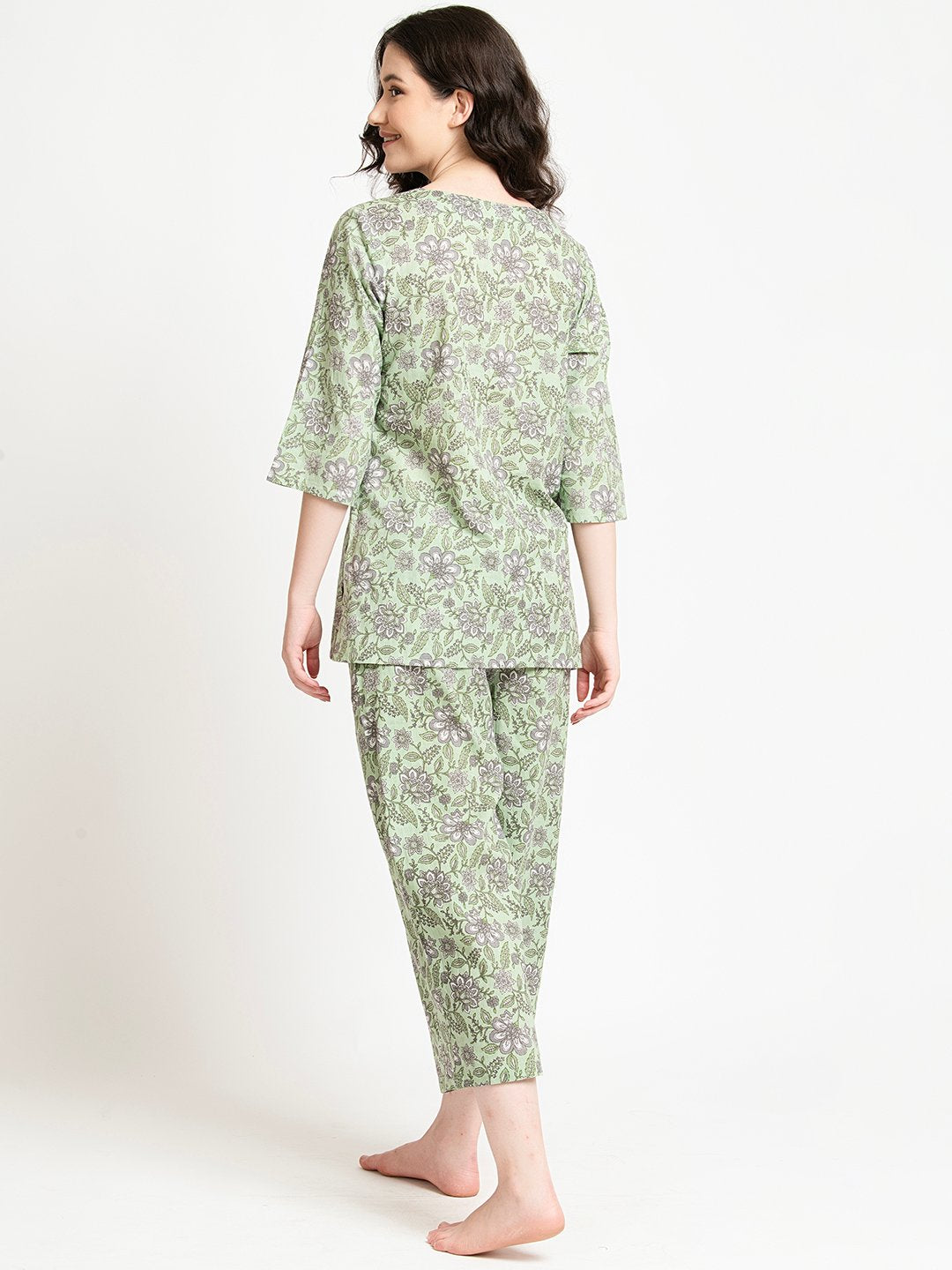 GREEN AND GREY PAJAMA SET