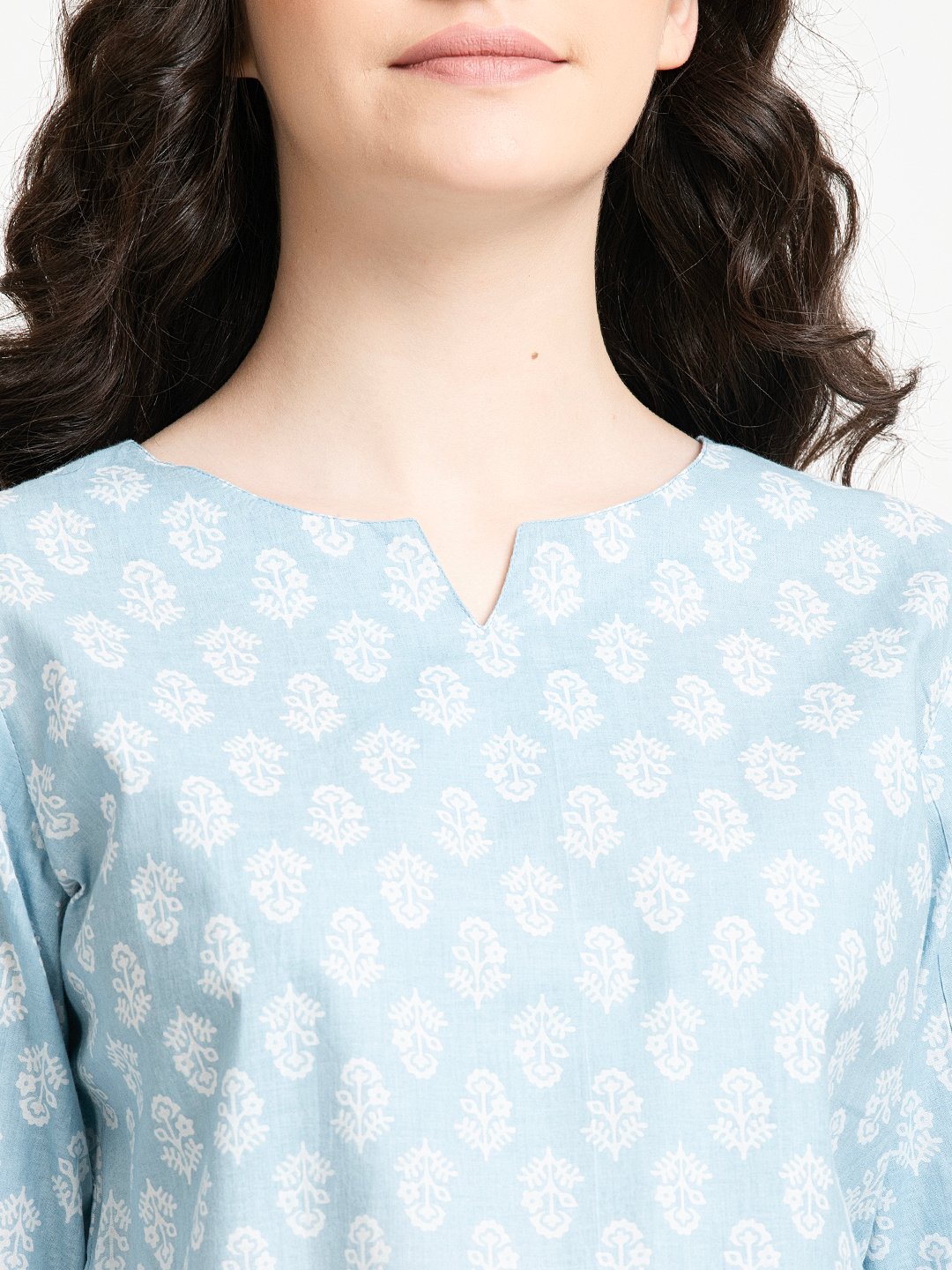 ICE BLUE AND WHITE PAJAMA SET