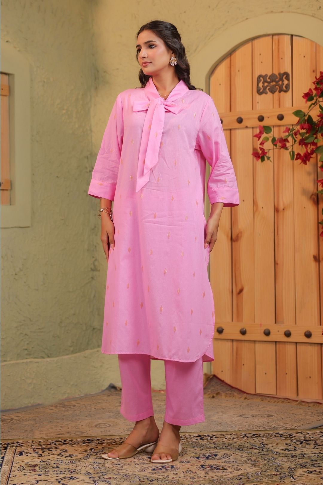 Kurta Set in Cotton Lurex for Women