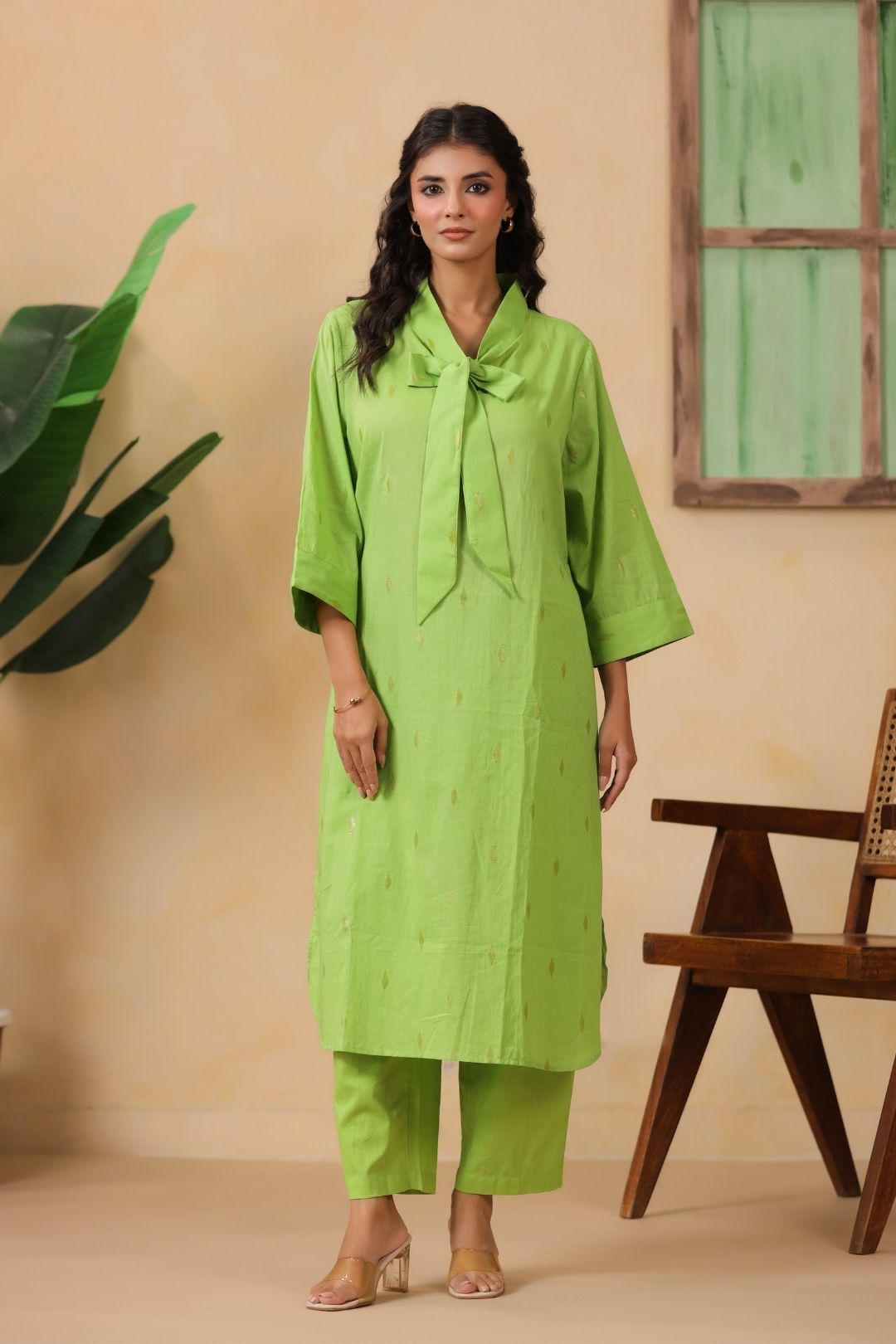Kurta Set in Cotton Lurex for Women