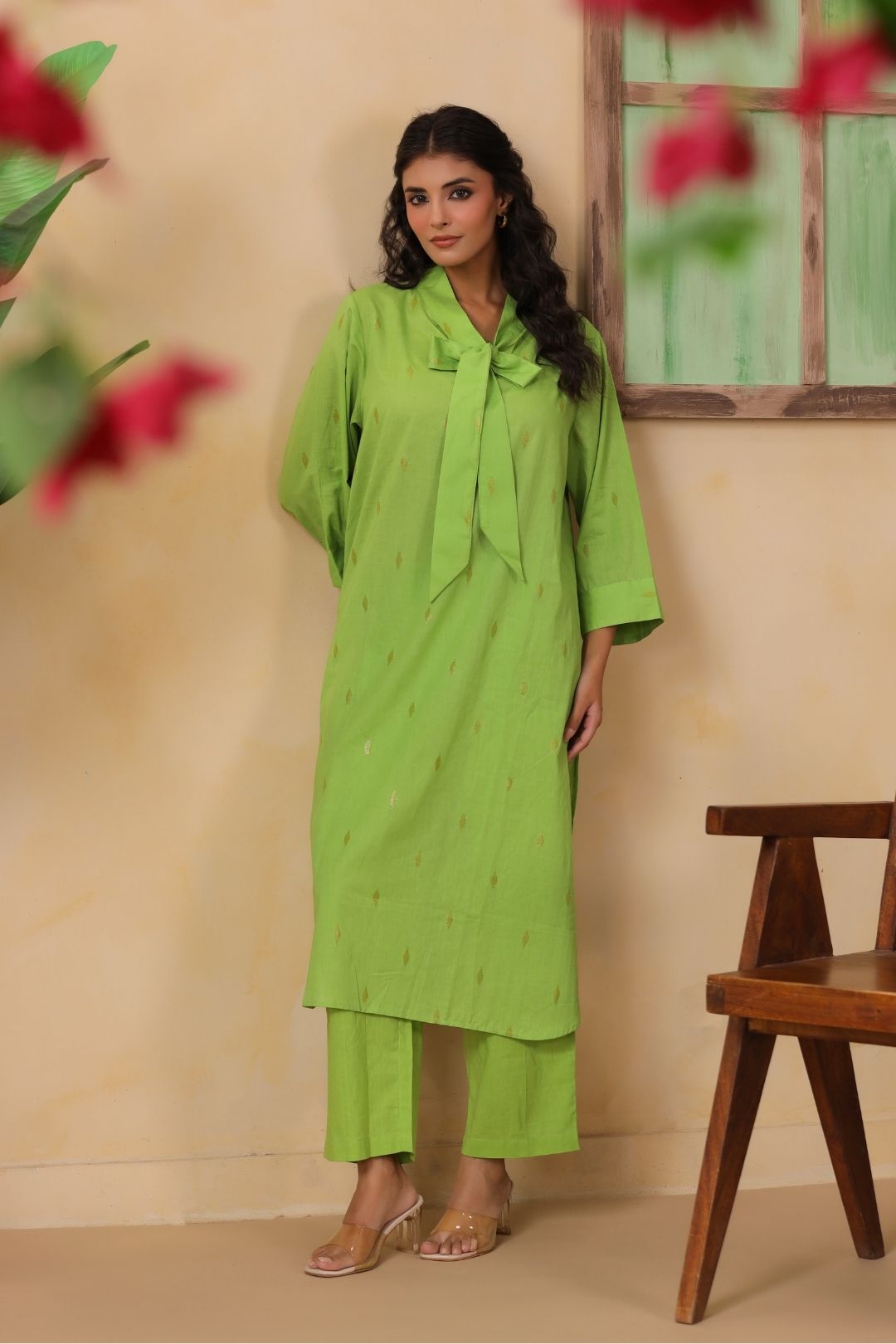 Kurta Set in Cotton Lurex for Women
