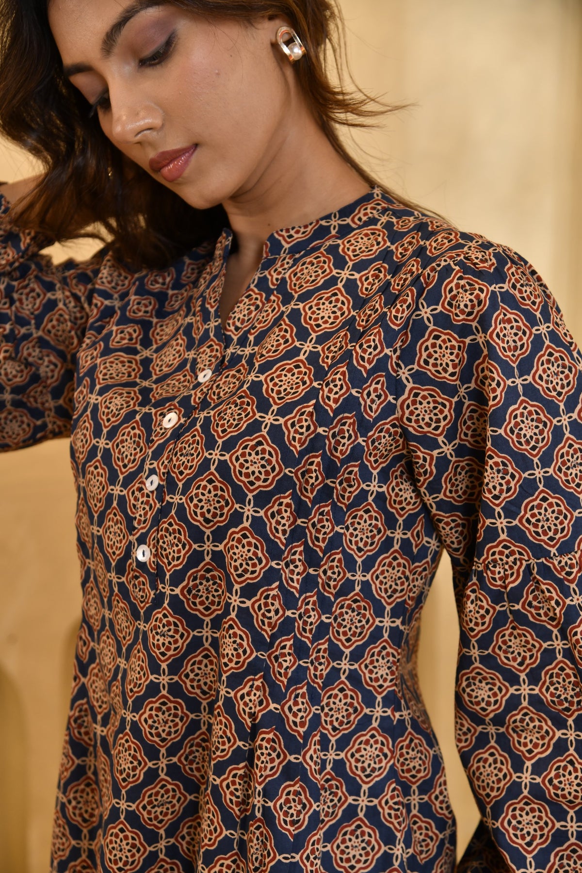Indigo Ajrakh Print Co-ord Set for Women