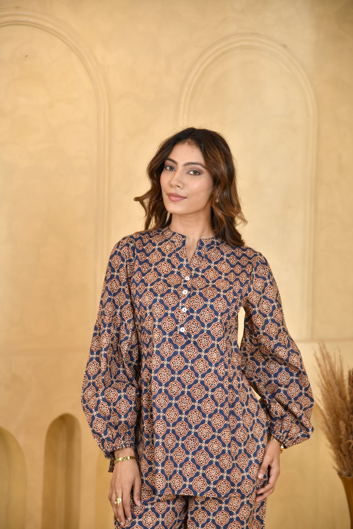 Indigo Ajrakh Print Co-ord Set for Women